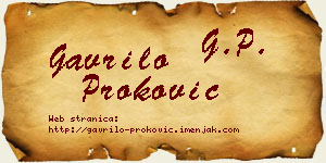 Gavrilo Proković vizit kartica
